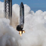 Flight 10 upper stage Starship 37 getting tested on the OLM at SpaceX's Starbase launch site.