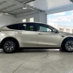 A Tesla Model Y L spotted as it's launched in China in August 2025.