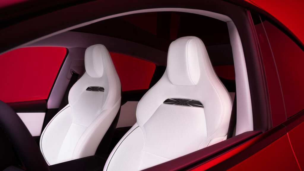 All-new sport seats for the 2026 Tesla Model Y Performance.