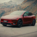 Tesla Model Y Performance in Ultra Red color.