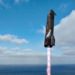Final landing burn of the Flight 11 Starship spacecraft before it makes a soft splashdown landing in the Indian Ocean.