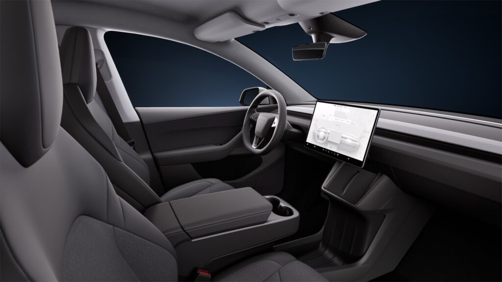 All-Black interior of the Tesla Model Y Standard.