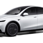 2026 Tesla Model Y Standard (European spec) in Pearl White Multi-Coat paint.