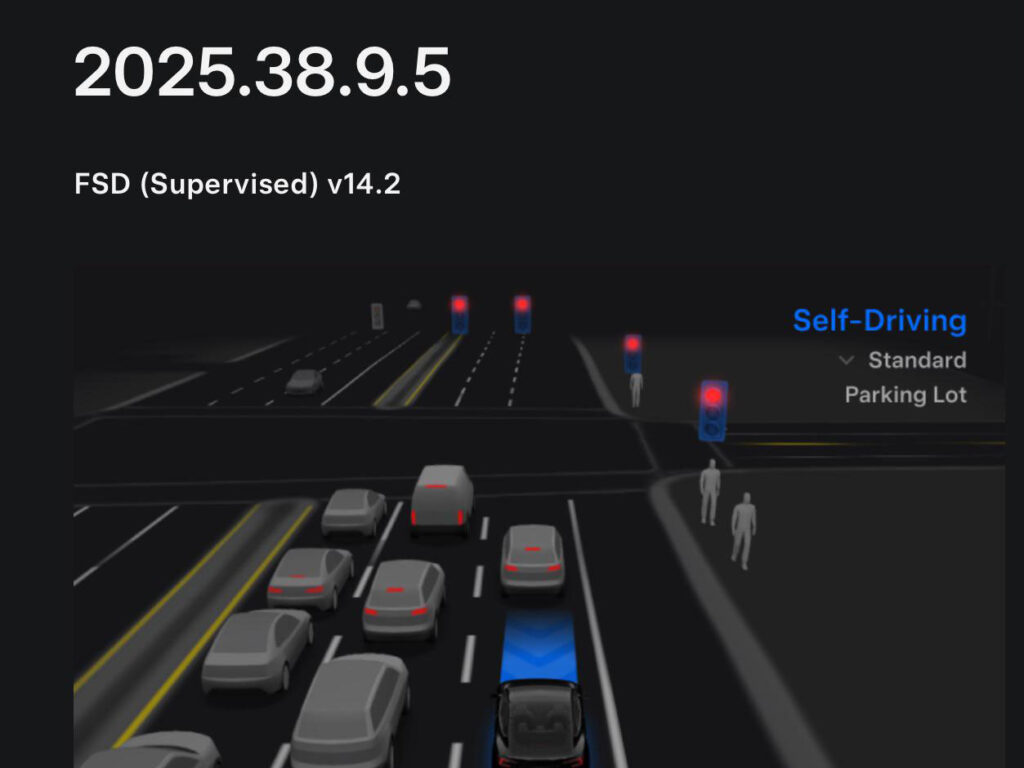 Tesla starts the rollout of FSD v14.2 (2025.38.9.5).