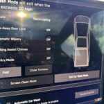 Cybertruck screen showing the options and features of the Car Wash Mode (2025.44.25.5).