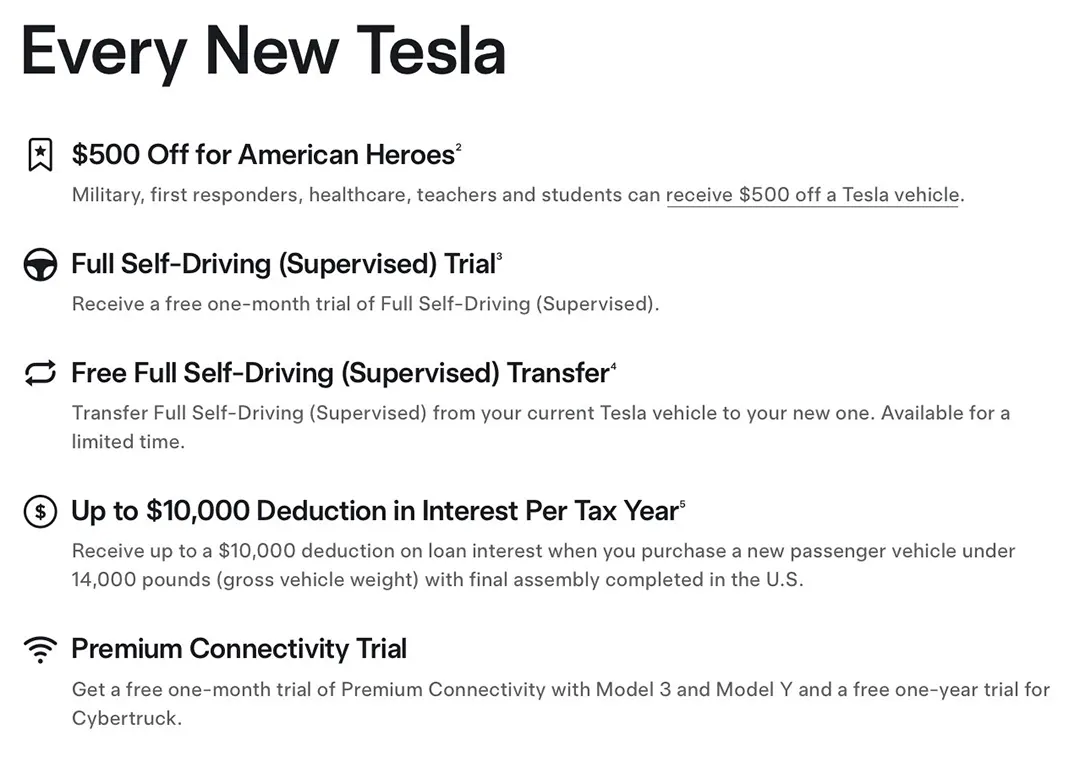 Screenshot from Tesla Full Self-Driving (Supervised) Transfer Program's official support page, not showing an end date for FSD Transfers.