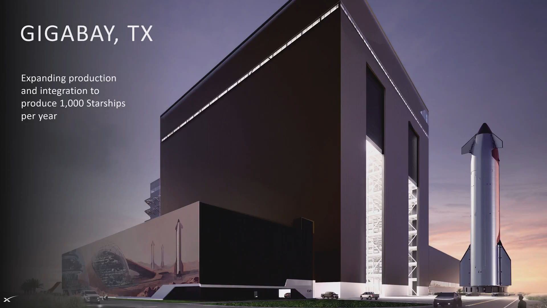 Official render of the massive Starship Gigabay facility