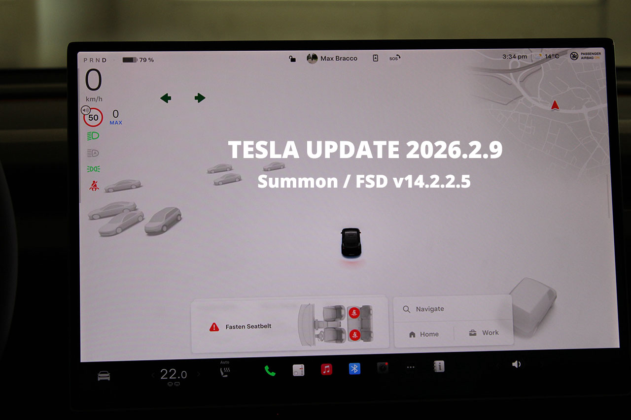 Tesla update 2026.2.9 in Europe shows FSD v14-like blue underglow in Summon visualizations (release notes)
