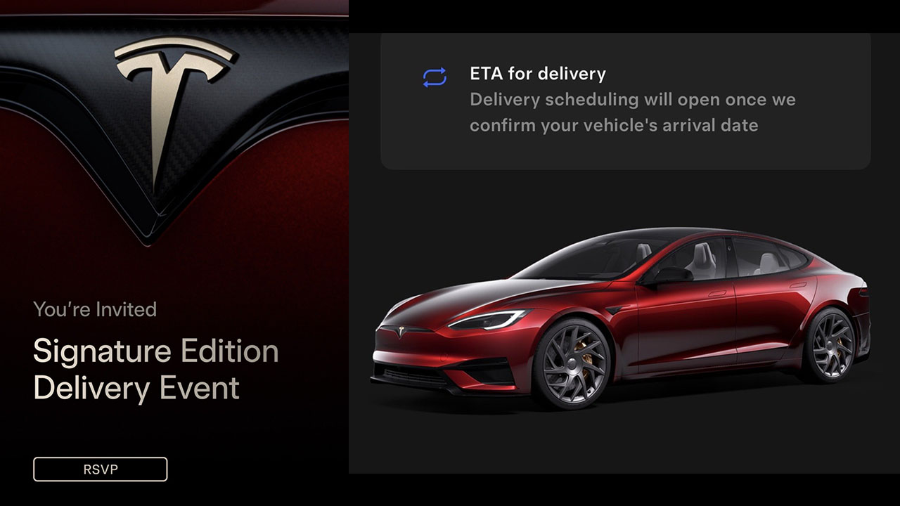 Plus ones are allowed at the Tesla Model S/X Signature Delivery Event; date and venue details