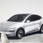 Shiny and crisp new on-screen rendering of the new Tesla Model Y Juniper after installing the 2026 Spring Update.