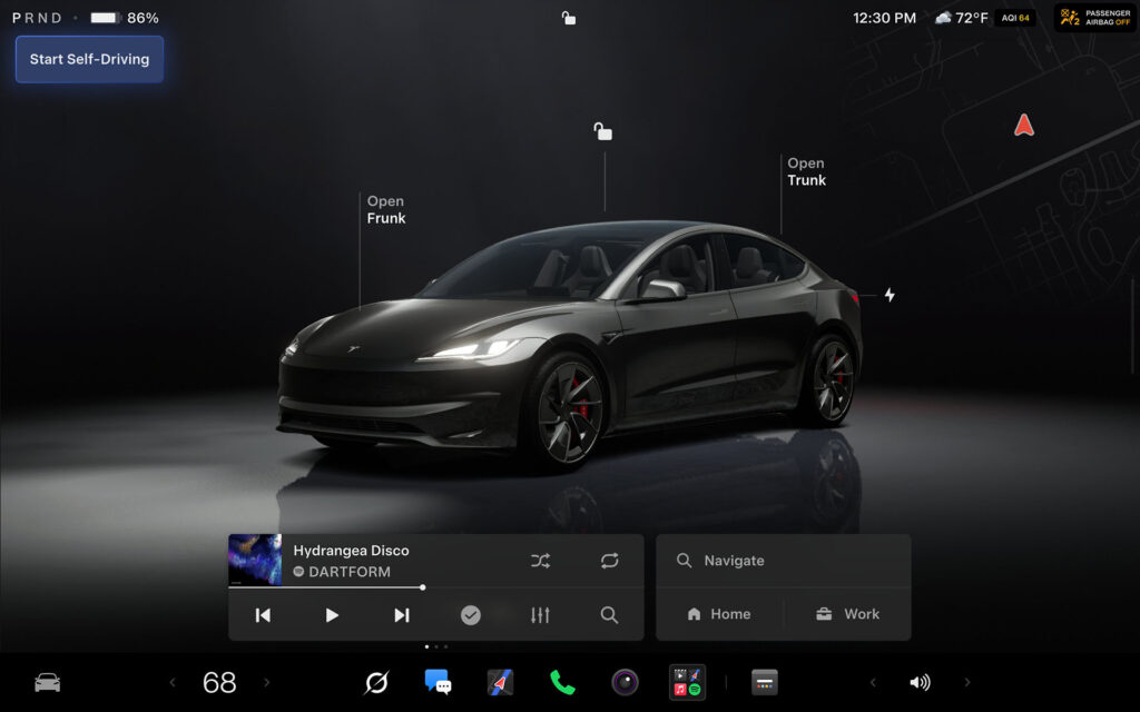 2026 Tesla Spring Update improves on-screen car visualization for the new Model 3 and Model Y cars.