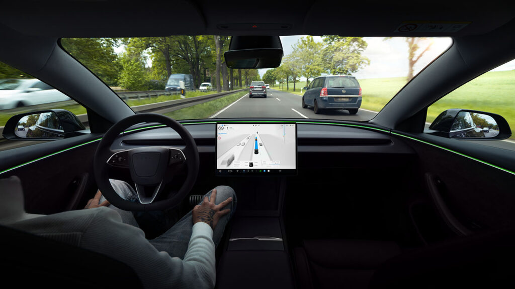 Tesla driver using Full Self-Driving on the streets of Estonia (hands not on the steering wheel).
