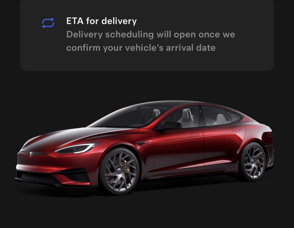 Signature Tesla Model S in Garnet Red color.