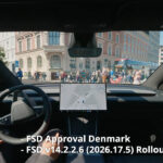 Tesla FSD is now approved in Denmark. Tesla rolls out the new FSD v14.2.2.6 (2026.17.5) update to cars in Europe.