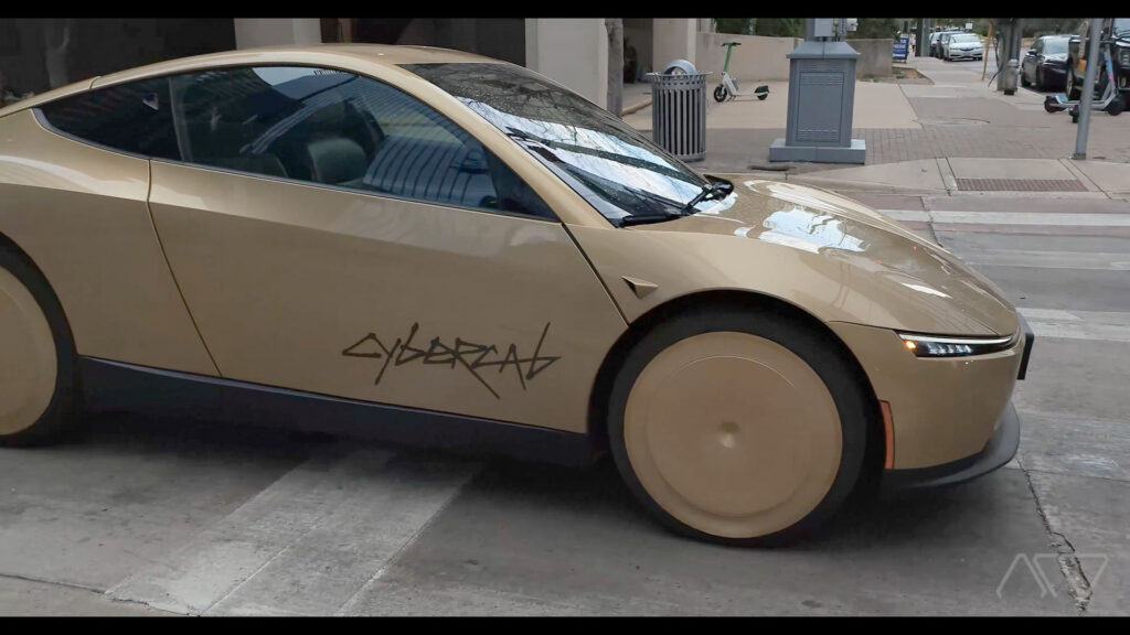 Tesla Cybercab spotted in Austin, Texas, driving itself without any human in it using Unsupervised FSD v15.