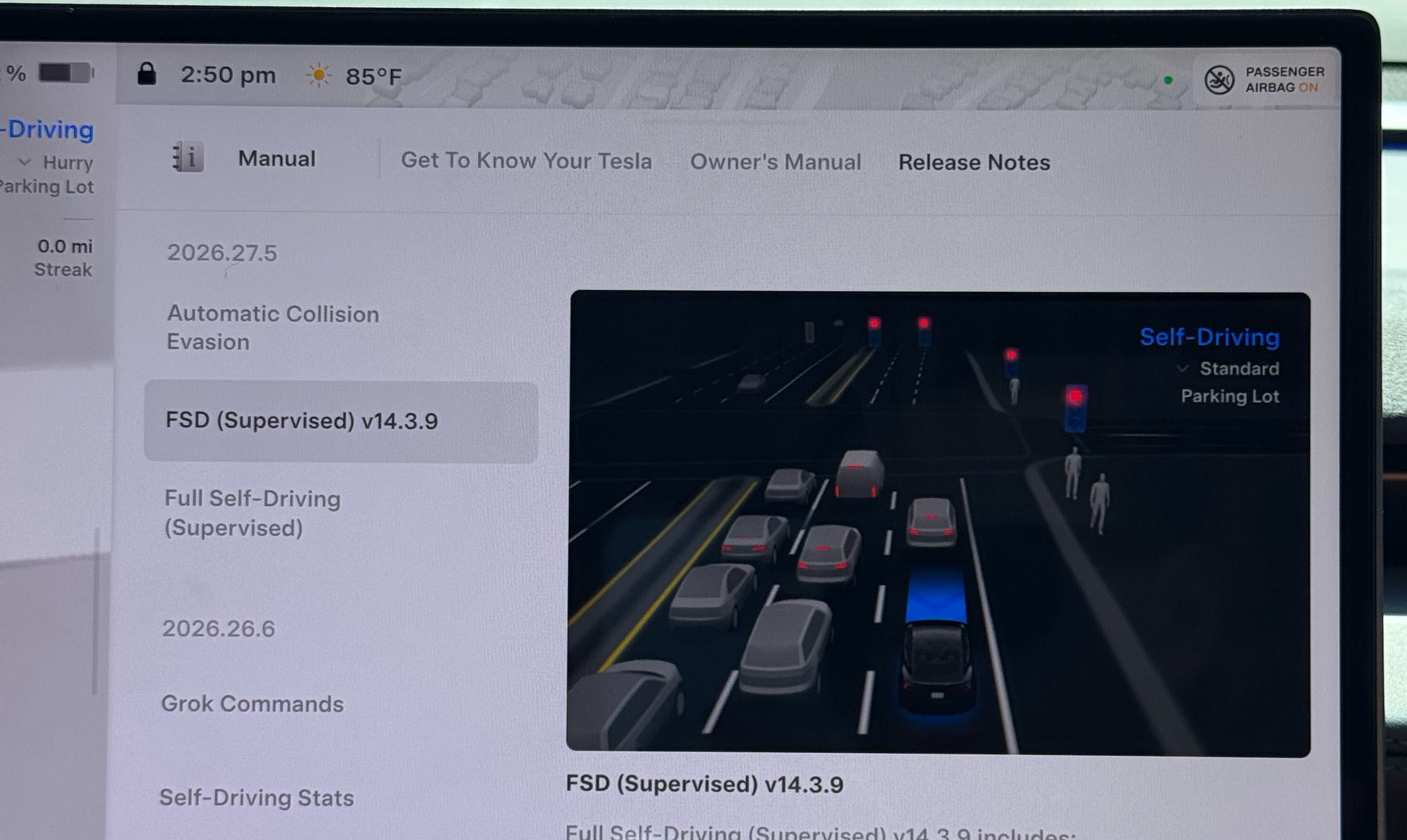 Tesla FSD v14.3.9 Adds Automatic Collision Evasion
