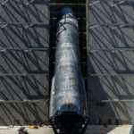 Flight 13 upper stage Starship 40 entering the Megabay at the SpaceX Starbase launch site in Boca Chica, Texas.
