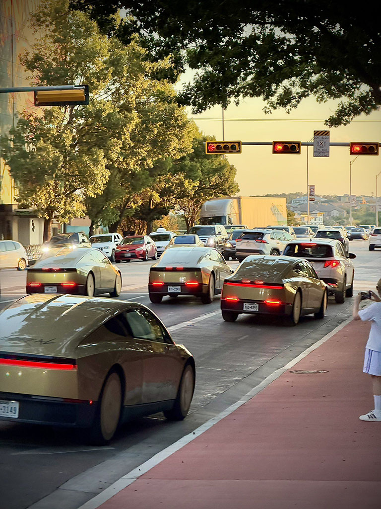 Tesla Cybercabs flooding the streets of Austin, Texas (October 2026).