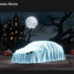 Screenshot of the Tesla Halloween Mode software update (2026.38.5).