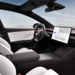 2027 Tesla Model 3 Performance with the new black headliner and larger 16" center touchscreen display.